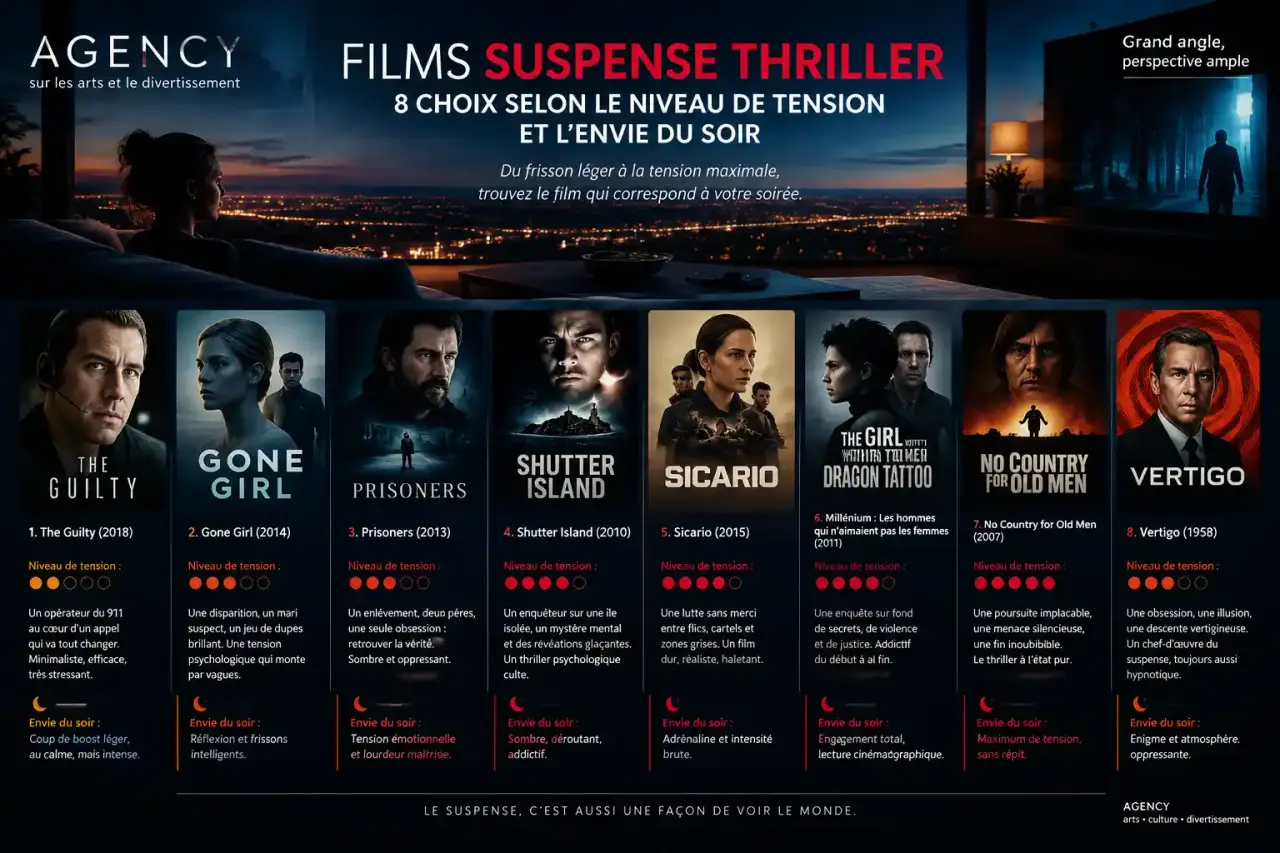 Films suspense thriller : 8 choix selon le niveau de tension et l’envie du soir