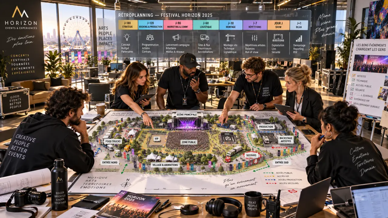 Un plan événementiel opérationnel, du rétroplanning au plan de site